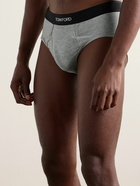 TOM FORD - Stretch-Cotton and Modal-Blend Briefs - Gray