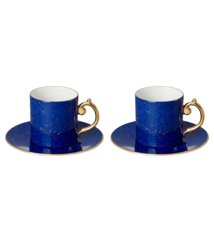 Photo: L'Objet Lapis set of 2 espresso cups and saucers