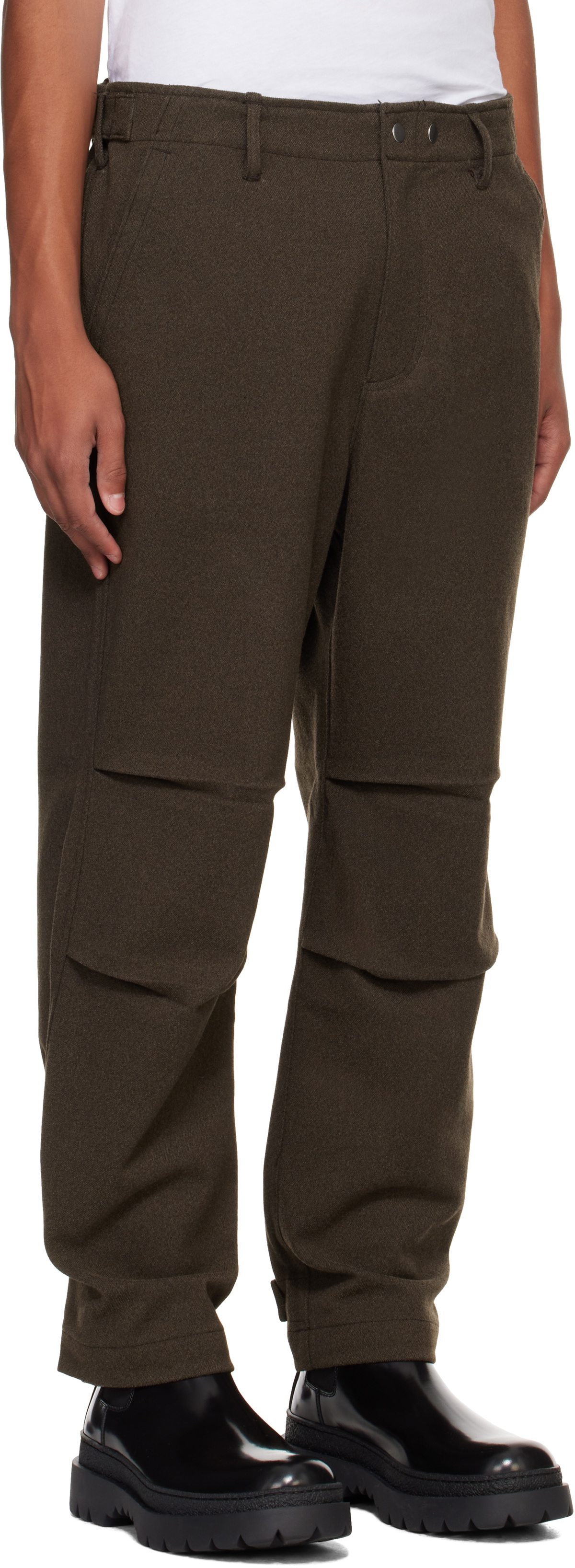 Karmuel Young Brown Biker Trousers