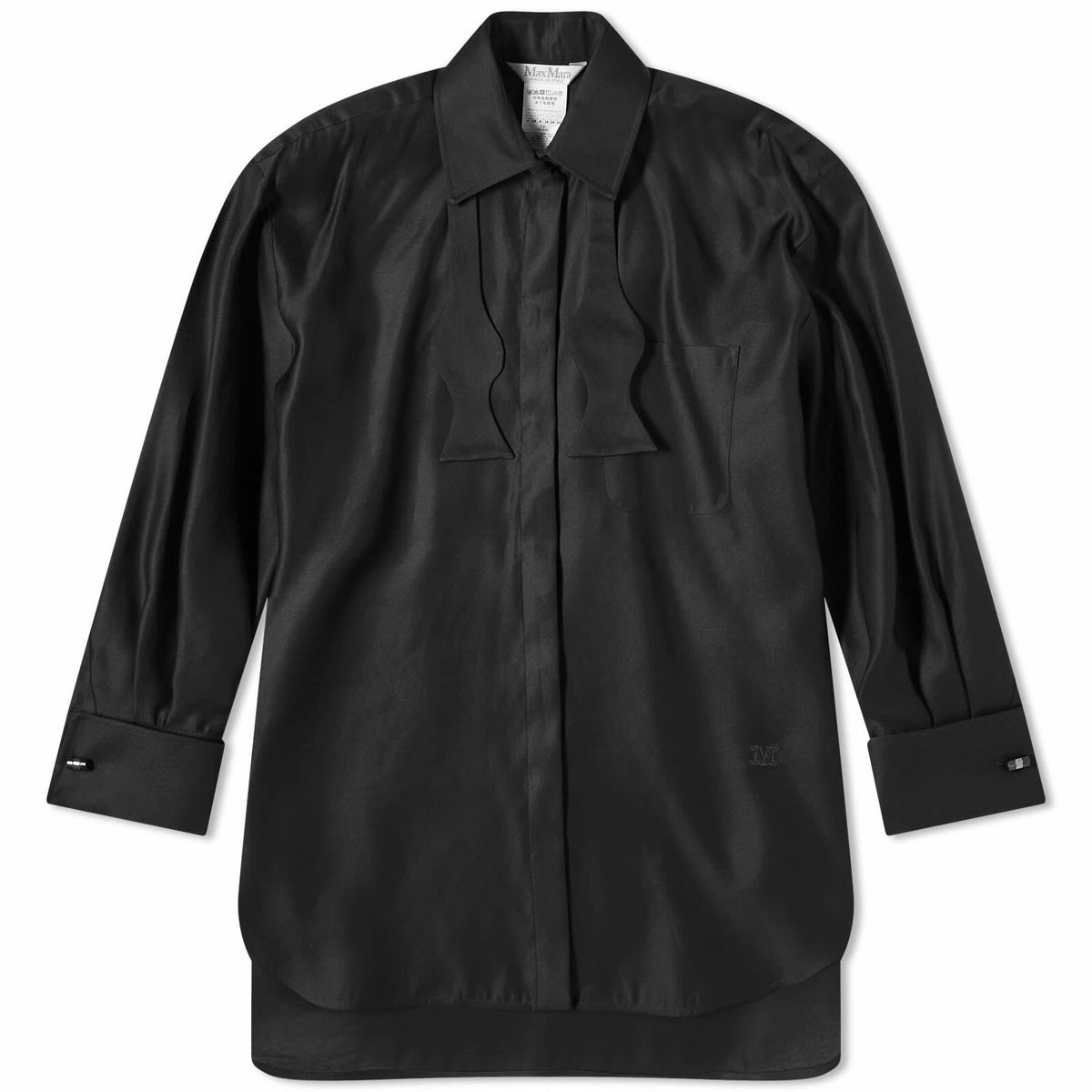 Max Mara Women's Marea Tuxedo Style Shirt in Black Max Mara