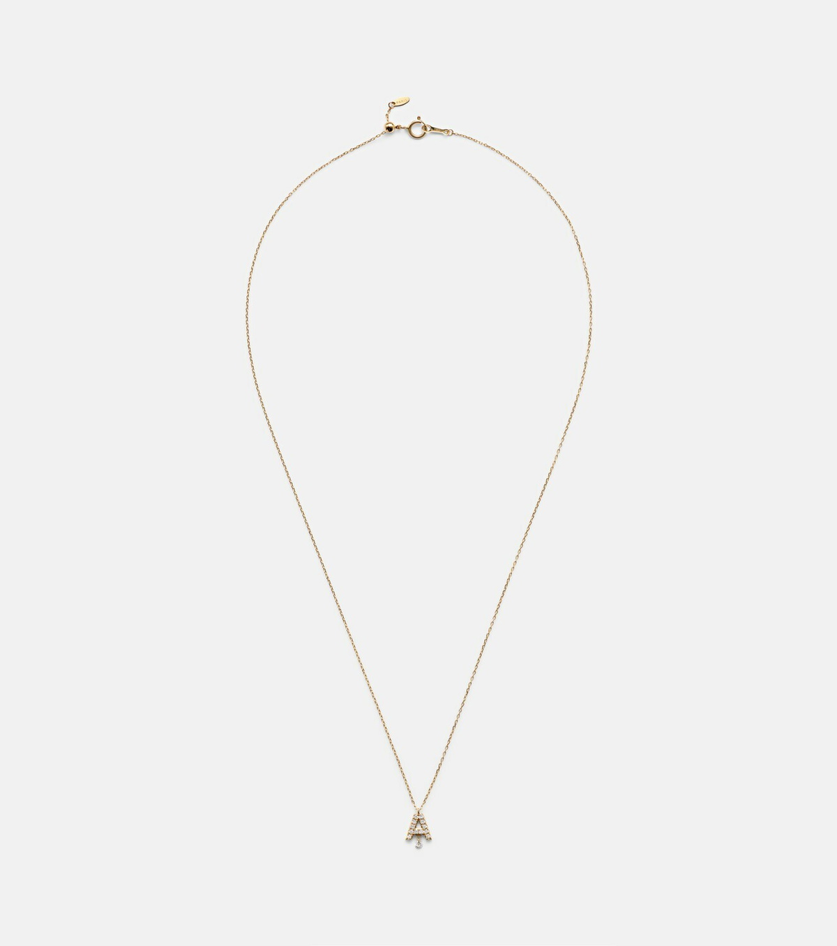 Persée Alphabet A 18kt gold necklace with diamonds