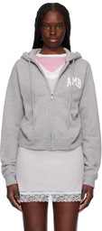 AMBUSH Gray 'AMB' Graphic Zip-Up Hoodie