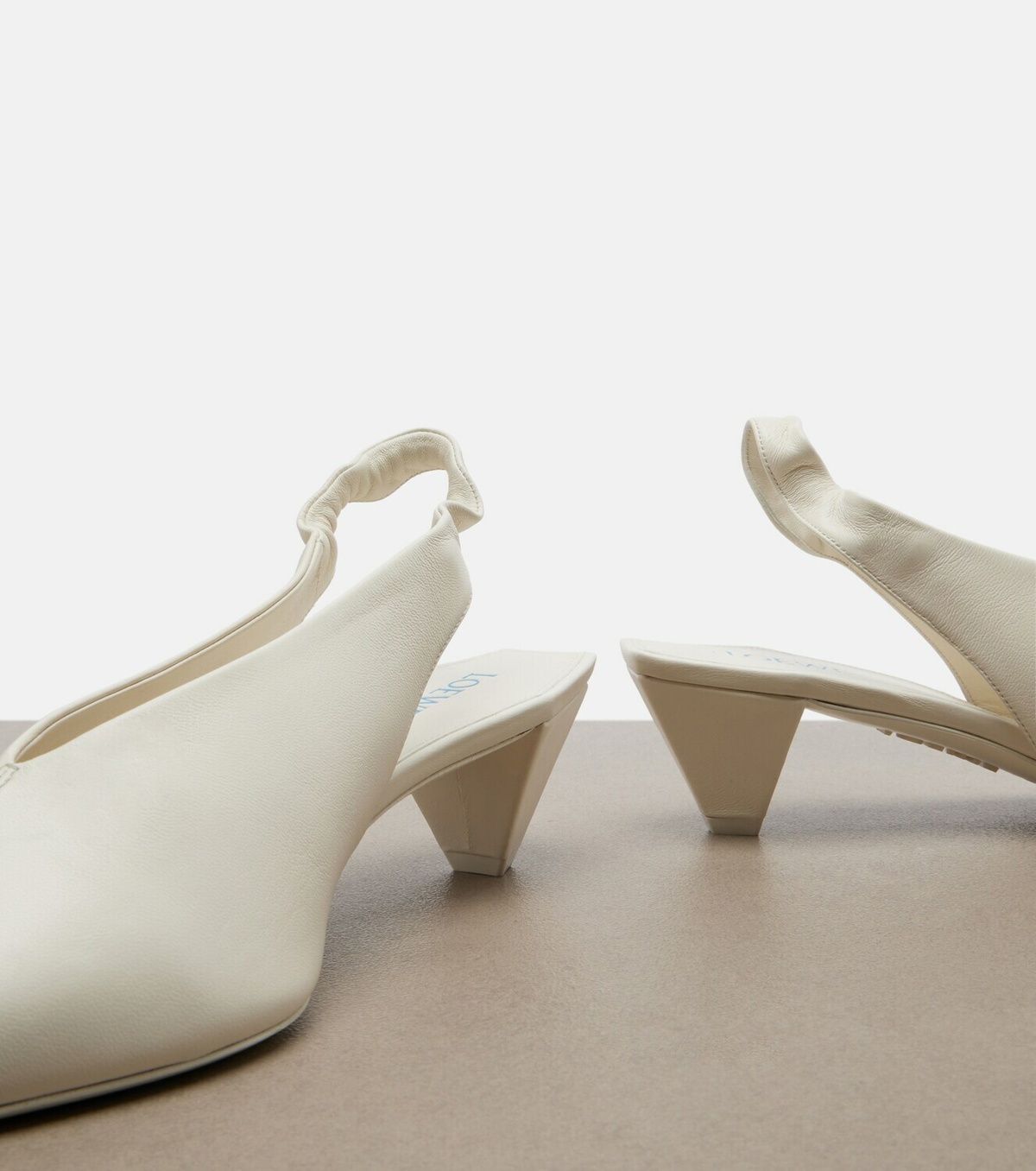 Loewe Origami Cubic leather slingback pumps