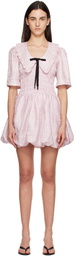 GANNI Pink Check Smock Minidress