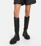 Ganni - Leather knee-high boots