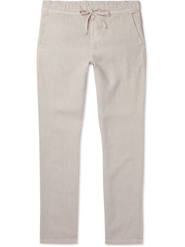 Photo: 120% - Slim-Fit Tapered Linen Drawstring Trousers - Neutrals