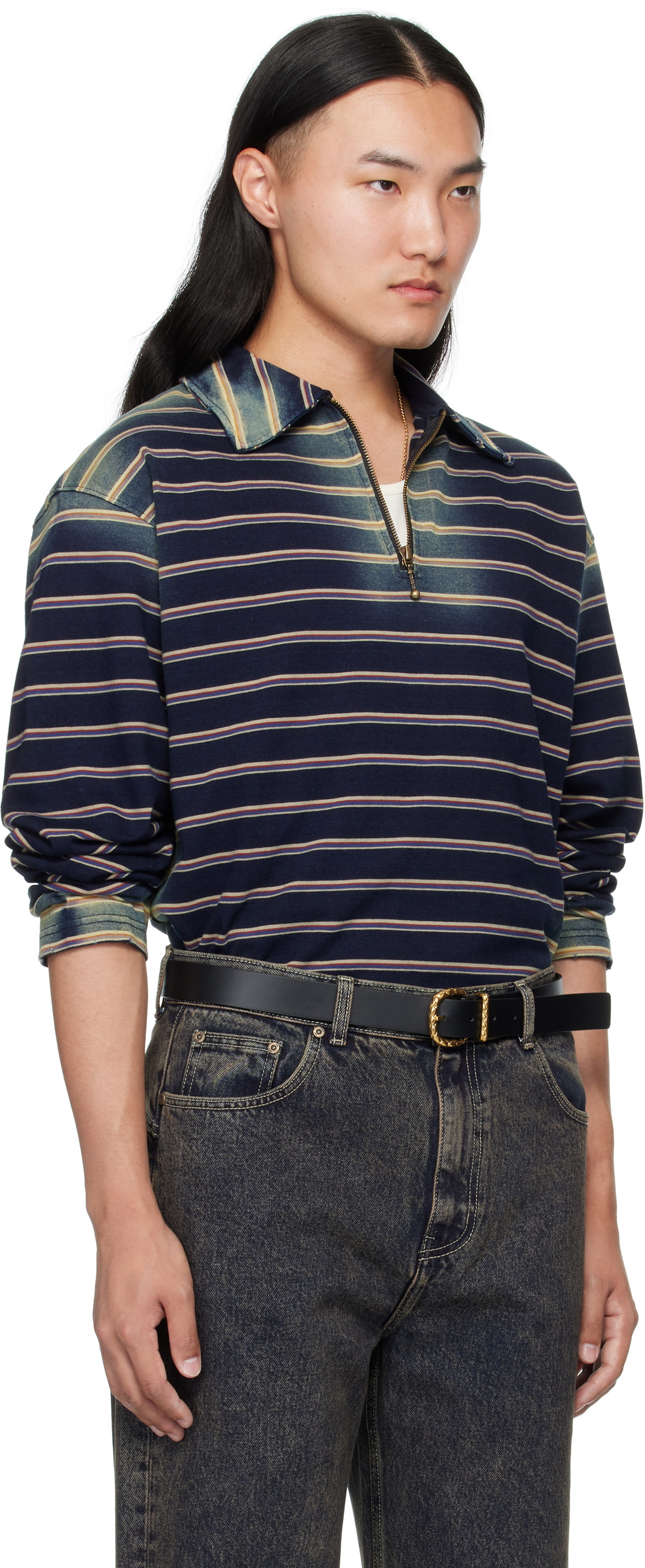 MMIC Navy & Beige Boho Polo
