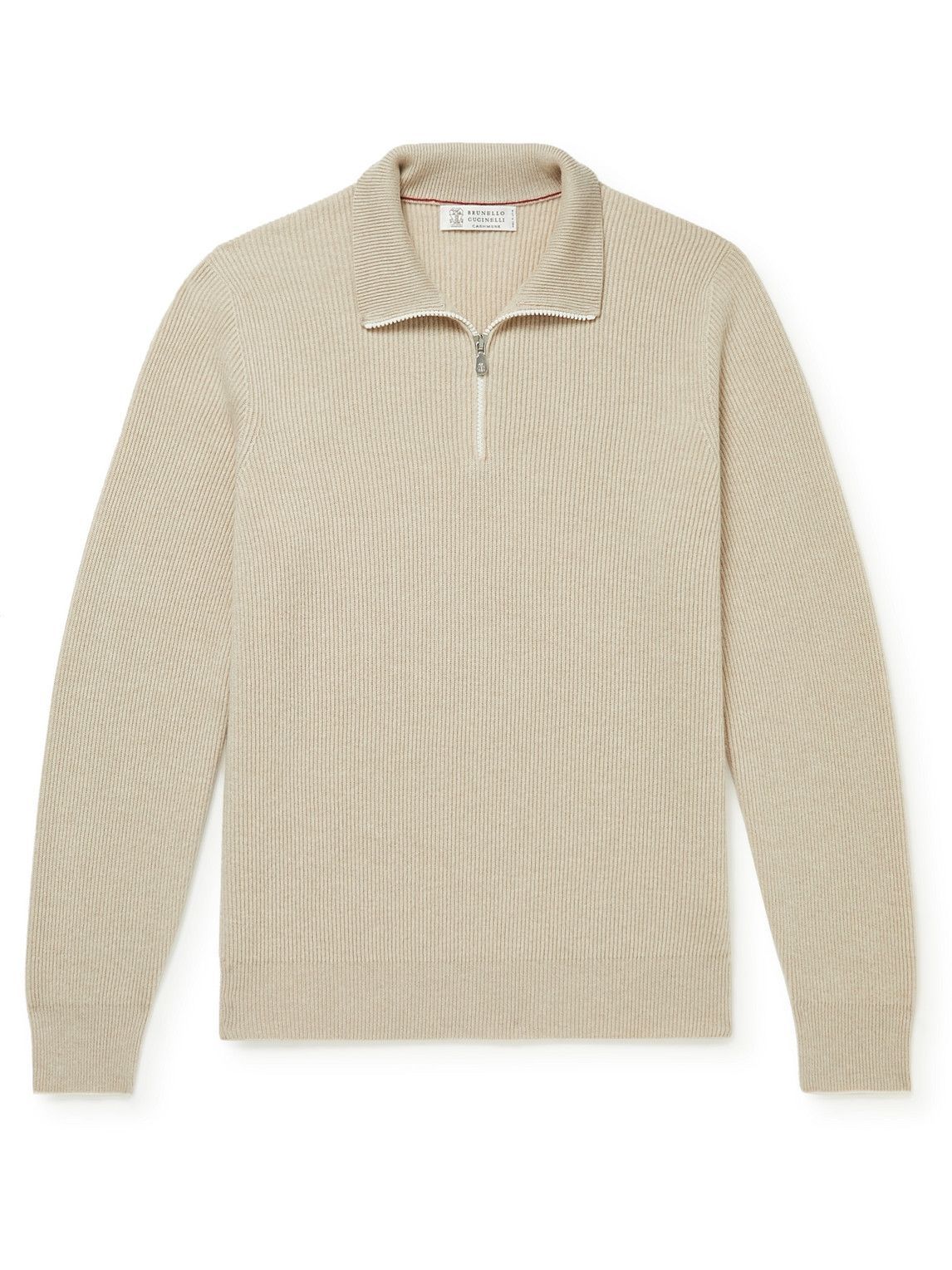 Brunello Cucinelli Cashmere Half Zip Sweater Neutrals Brunello 