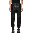 Juun.J Black Faux-Leather Cargo Pants