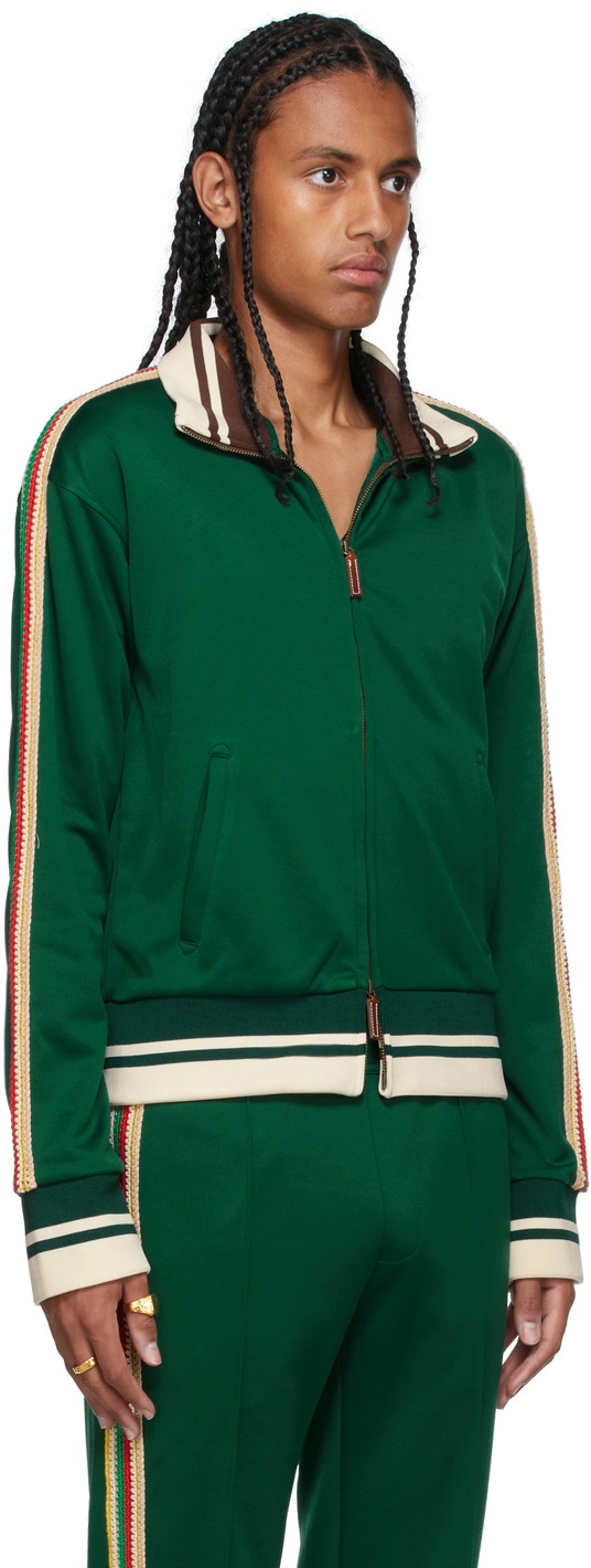 •WALES BONNER track jacket in green. , •Sizes