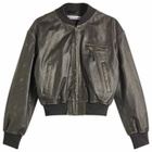 Acne Studios Women's New Lomber Leather Bomber Jacket in Vintage Black