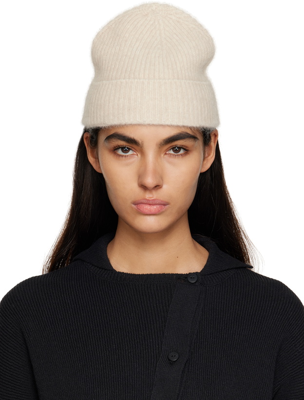 Photo: Nothing Written SSENSE Exclusive Beige Cloud Beanie