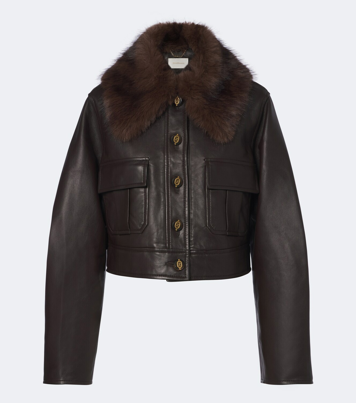 Zimmermann Valiant cropped leather jacket