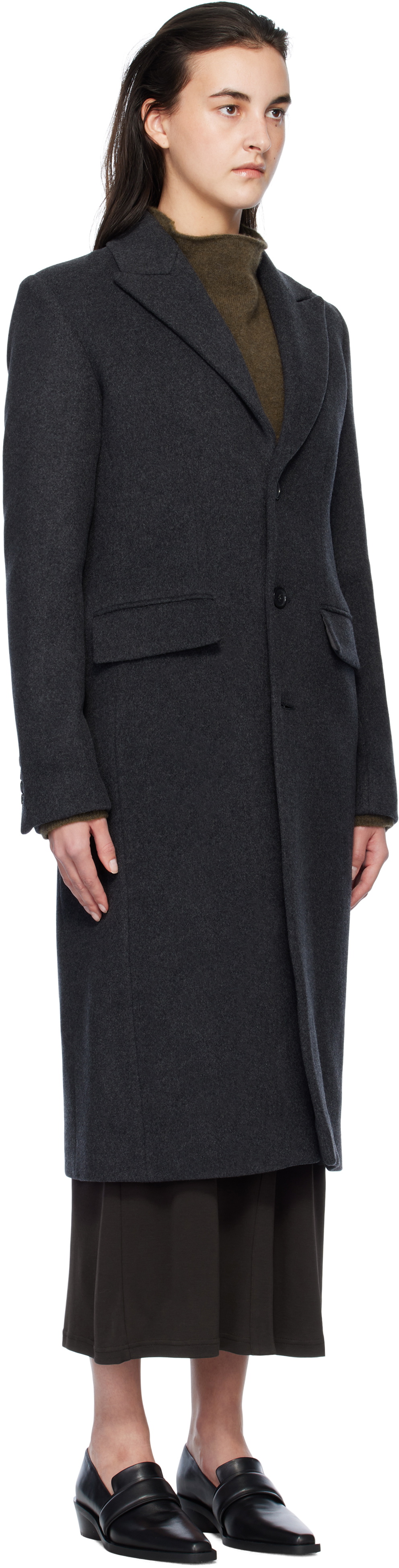 Filippa K Gray 93 Slim Wool Coat