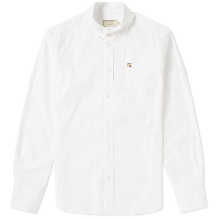 Photo: Maison Kitsun&eacute; Button Down Fox Head Poplin Shirt White