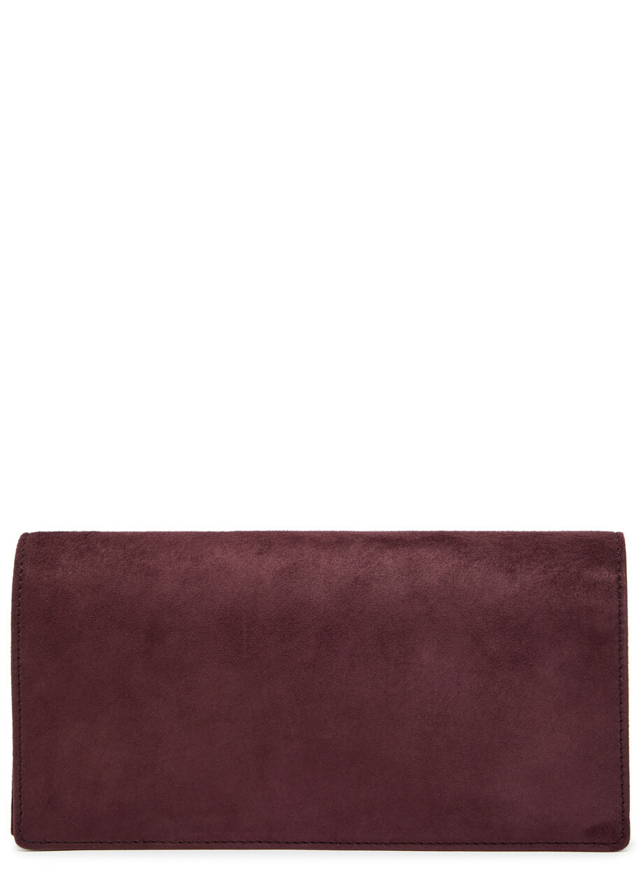 Metier Small Suede Jewellery Pouch - Burgundy - One Size
