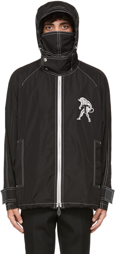 Photo: Burberry SSENSE Exclusive Black K-Way Edition Mythical Alphabet Unisex Jacket