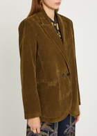 Forte_forte Double-breasted Velvet Blazer Gold