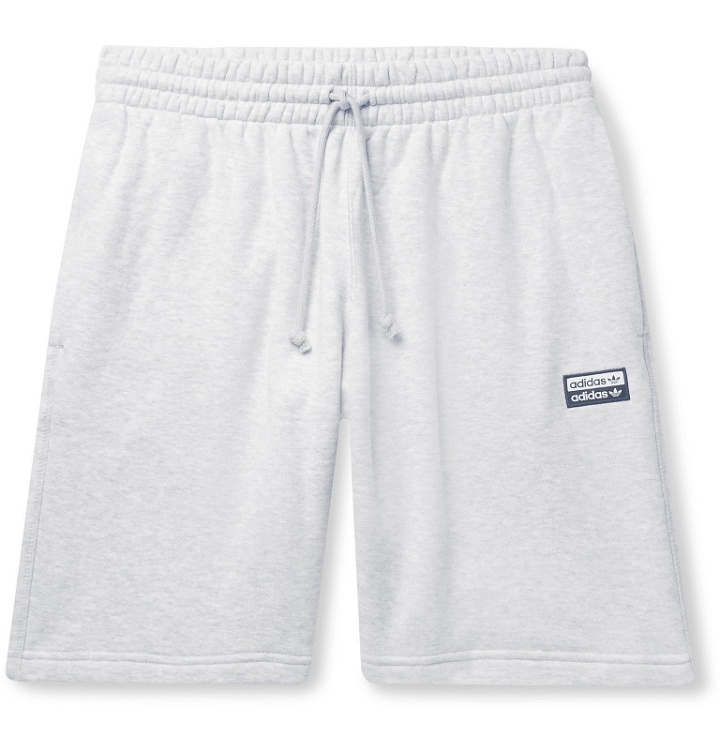 Photo: adidas Originals - Mélange Loopback Cotton-Jersey Drawstring Shorts - Gray