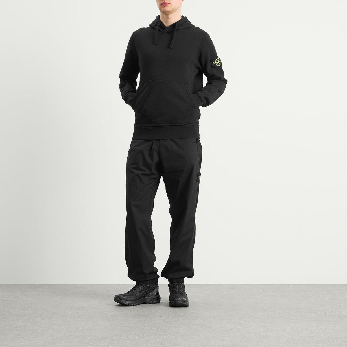 Stone Island Men's Garment Dyed Hoodie in Black