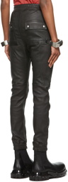 Rick Owens Black Leather Bauhaus Pants