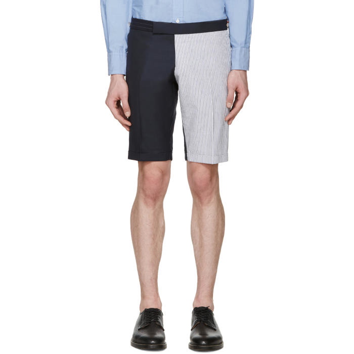Photo: Thom Browne Navy and White Funmix Shorts