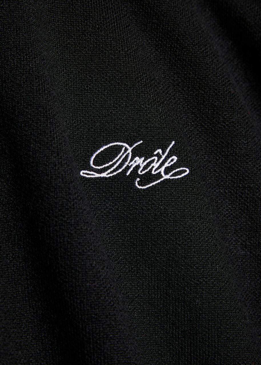 DRÔLE DE Monsieur Le Cardigan Drôle Embroidered Knit Cardigan Black