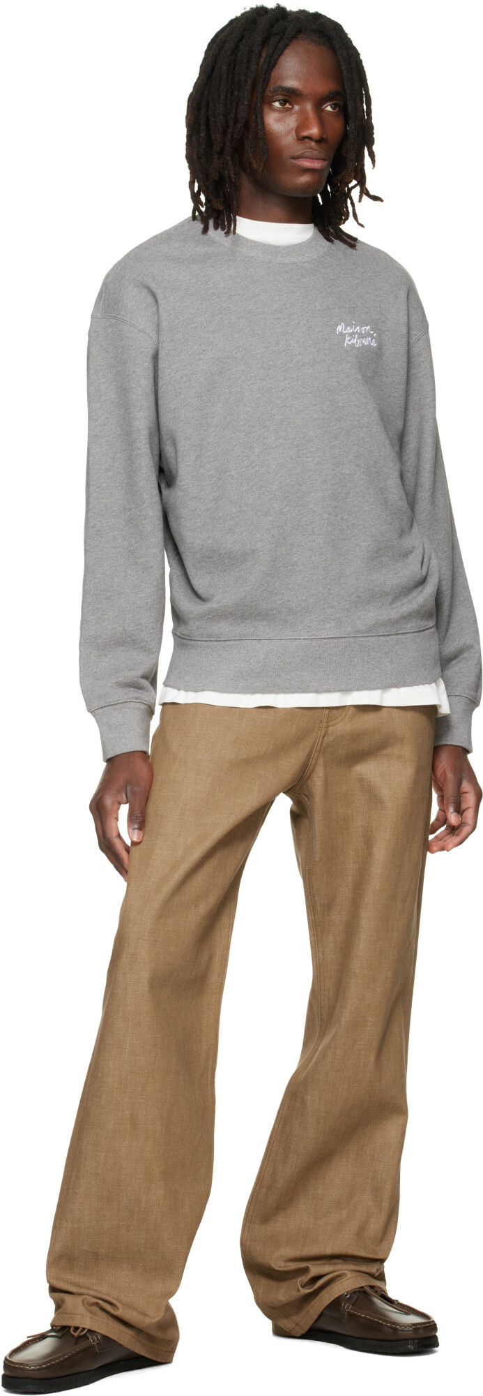 Maison Kitsuné Gray Handwriting Comfort Sweatshirt