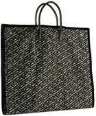 Versace Black & Gray La Greca Travel Garment Bag