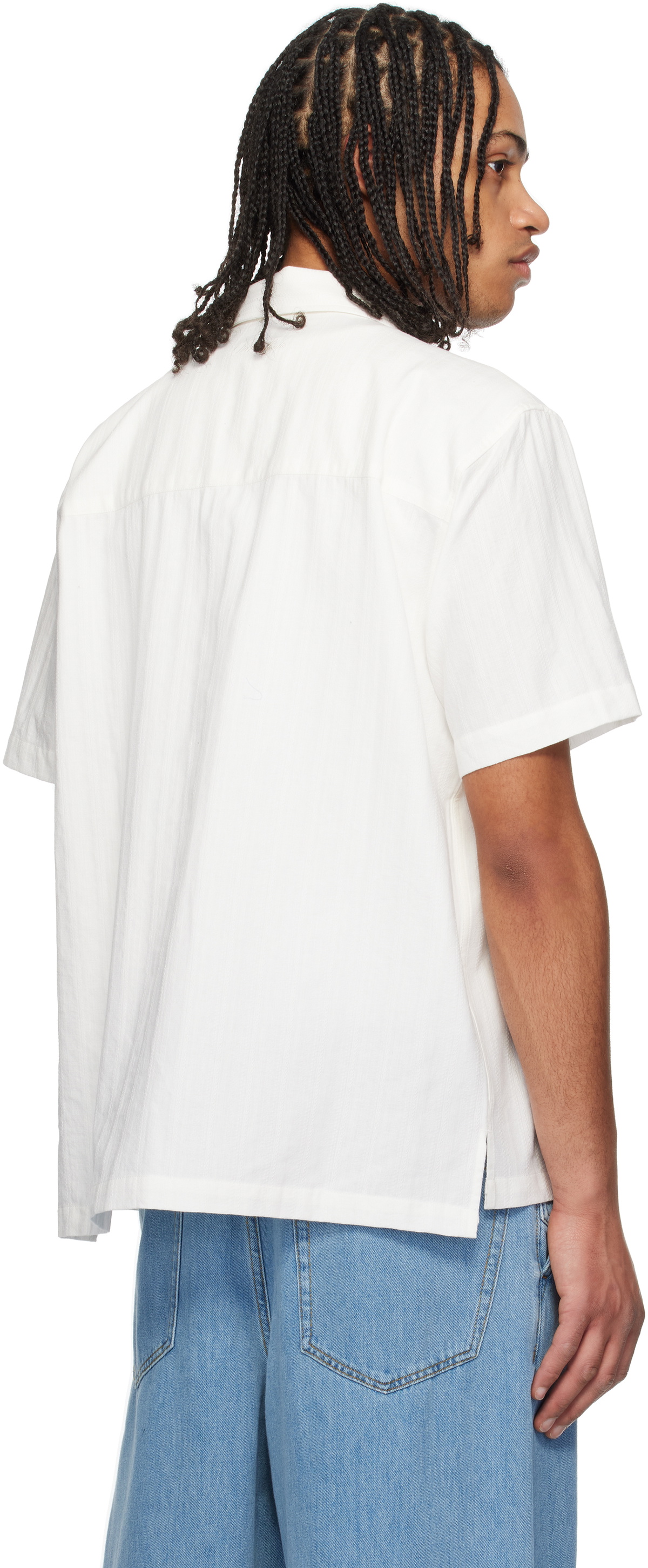 Dunst White Jacquard Collared Shirt