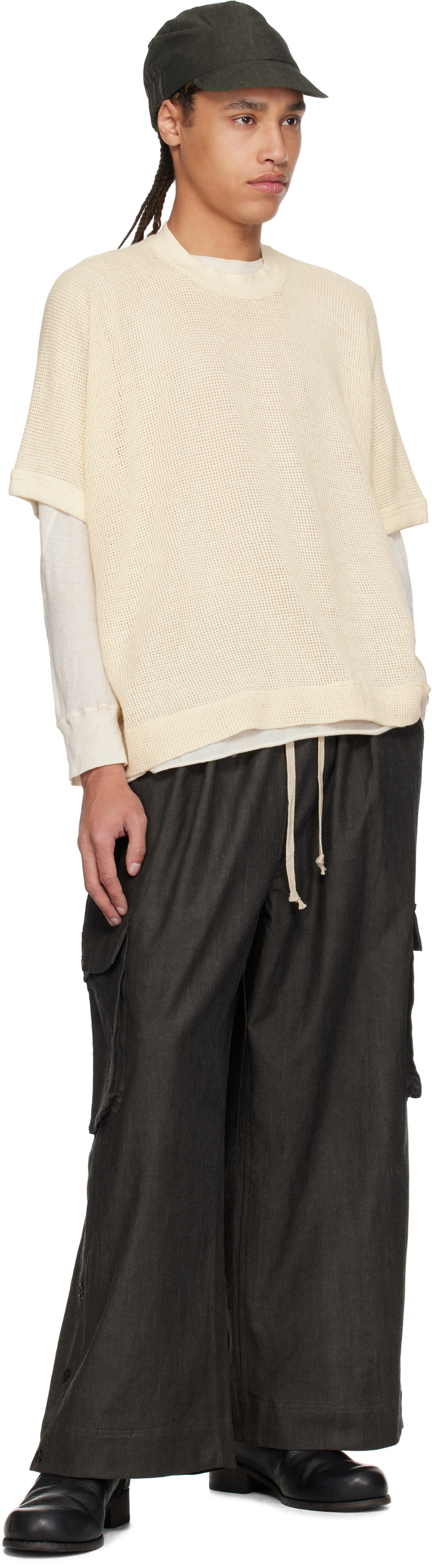 Jan-Jan Van Essche Off-White O-Project Mesh Jersey Basic T-shirt