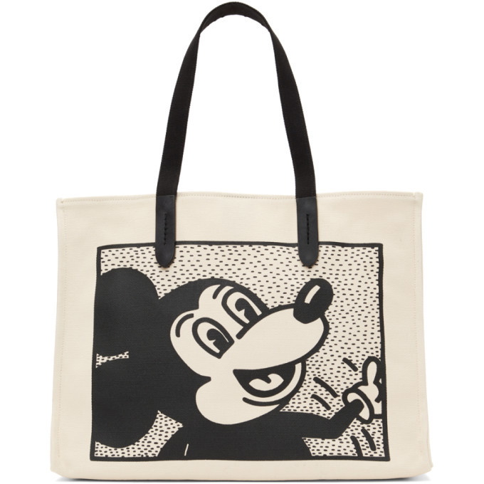 Photo: Coach 1941 Beige and Black Keith Haring Edition Mickey Tote