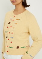 Bode Zoologist Embroidered Merino Wool-blend Cardigan Cream