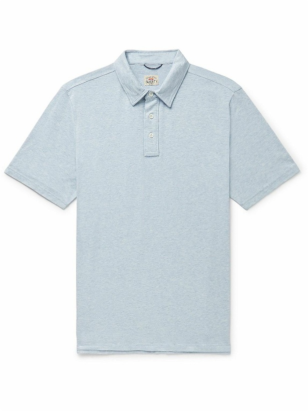 Photo: Faherty - Movement Stretch Pima Cotton and Modal-Blend Jersey Polo Shirt - Blue