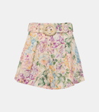 Zimmermann Halliday floral high-rise linen shorts