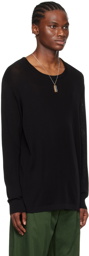 LEMAIRE Black Dropped Shoulder Long Sleeve T-Shirt