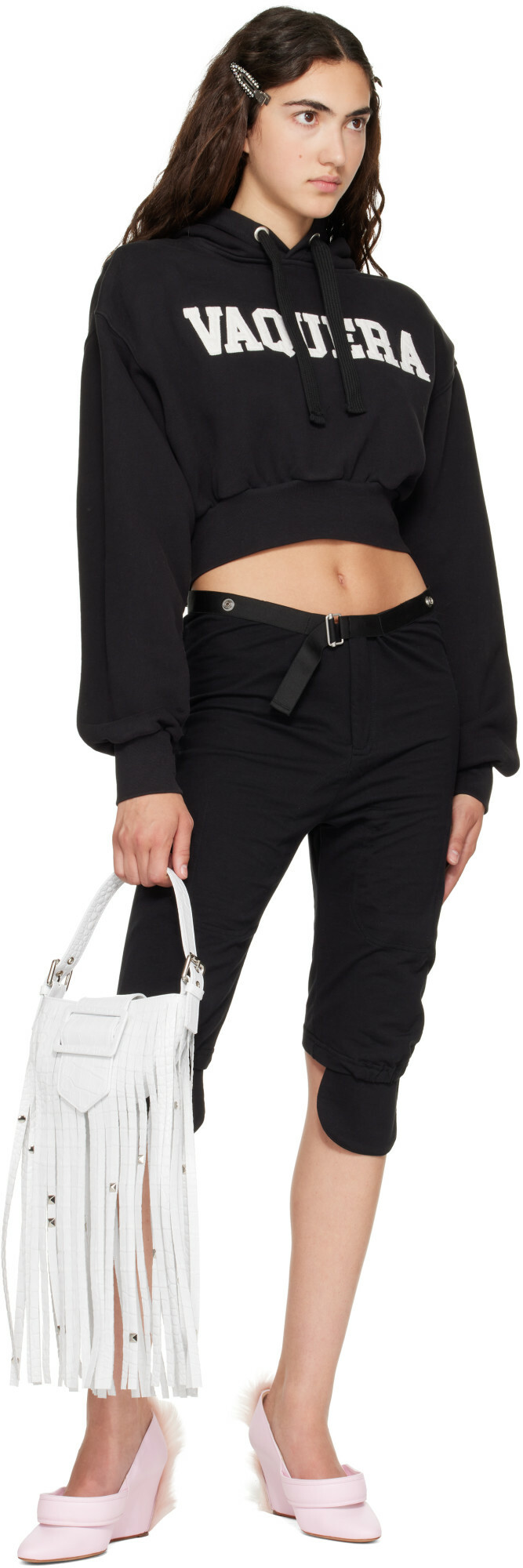 VAQUERA White Mini Fringe Bag
