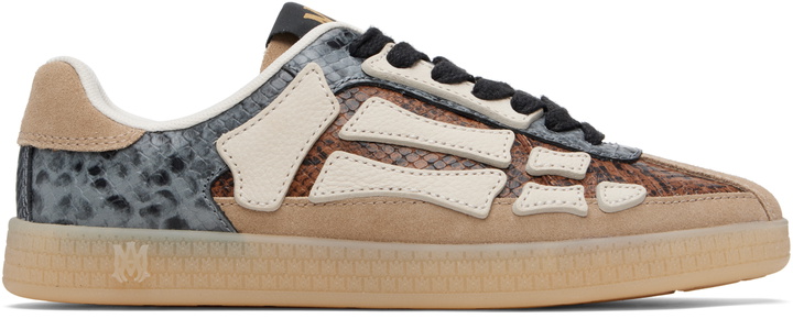 Photo: AMIRI Gray & Brown Snake Pacific Bones Sneakers