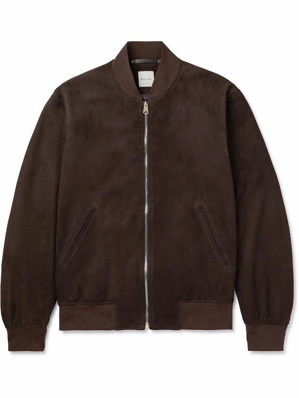 Photo: Paul Smith - Suede Bomber Jacket - Brown
