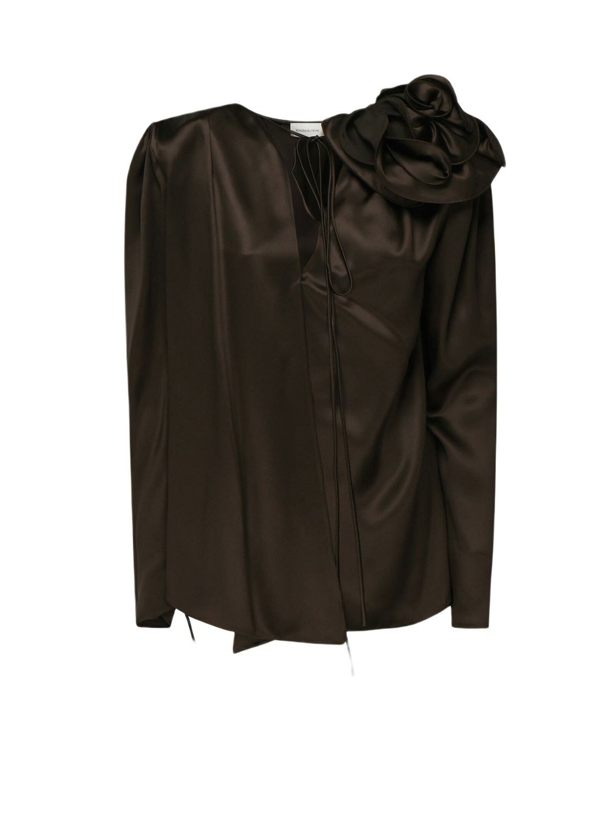 MAGDA BUTRYM SS25BALLETFLATSBROWN 関税送料込 Magda Butrym Shearling and leather hood Magda Butrym