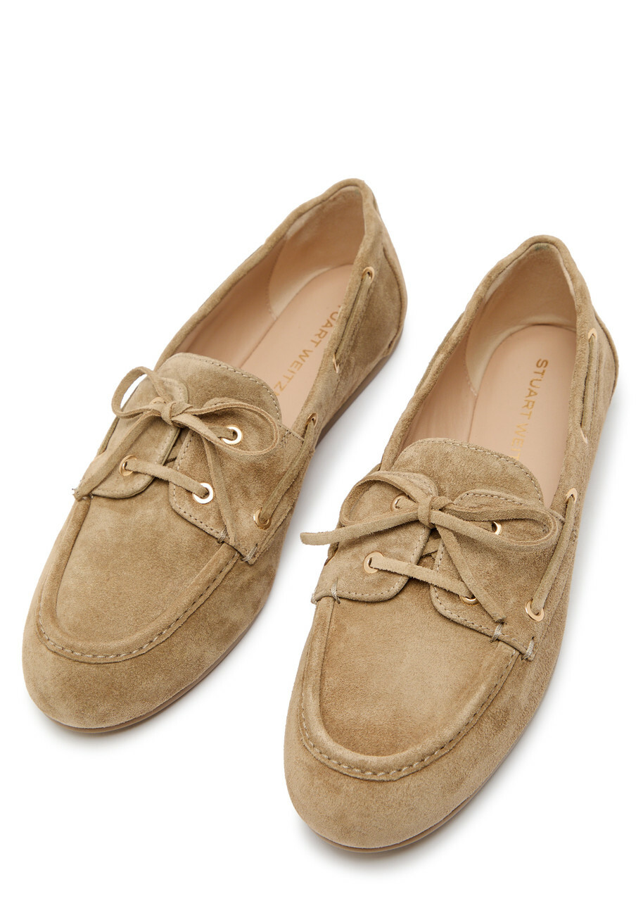 Stuart Weitzman Tinsley Suede Loafers Khaki