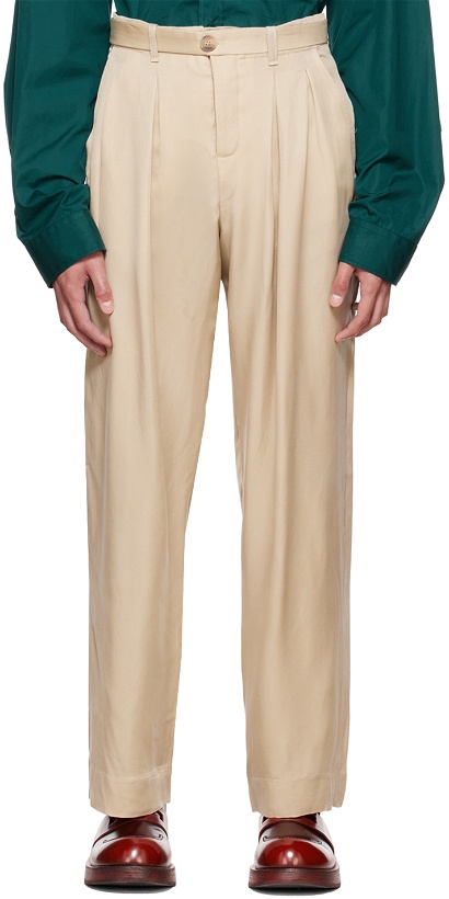 Photo: King & Tuckfield SSENSE Exclusive Taupe Grant Trousers