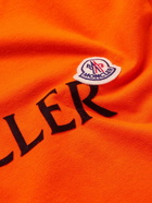 Moncler - Logo-Flocked Cotton-Jersey T-Shirt - Orange