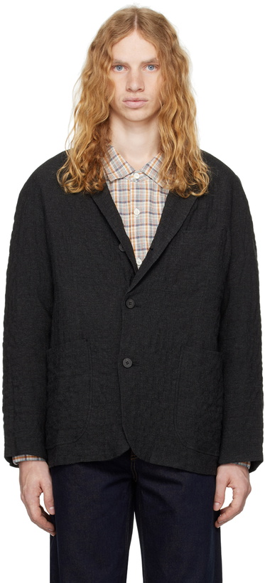 Photo: DOCUMENT Gray Wool Crinkle Blazer