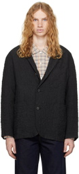 DOCUMENT Gray Wool Crinkle Blazer