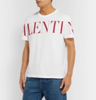 Valentino - Logo-Print Cotton-Jersey T-Shirt - White