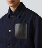 Loewe Leather-trimmed denim jacket
