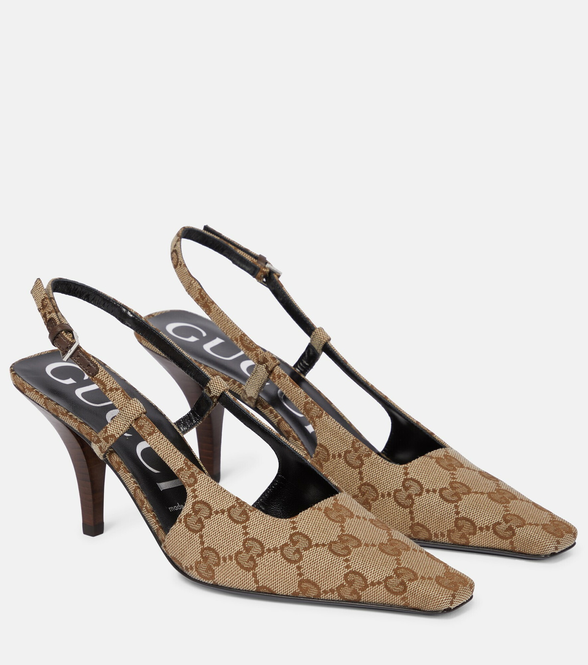 【関税込み】gucci GG' SLINGBACK Women's slingback pump with Horsebit in beige and ebony
