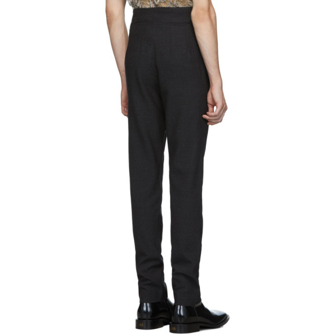 Palomo Spain Grey Wool High Waist Trousers