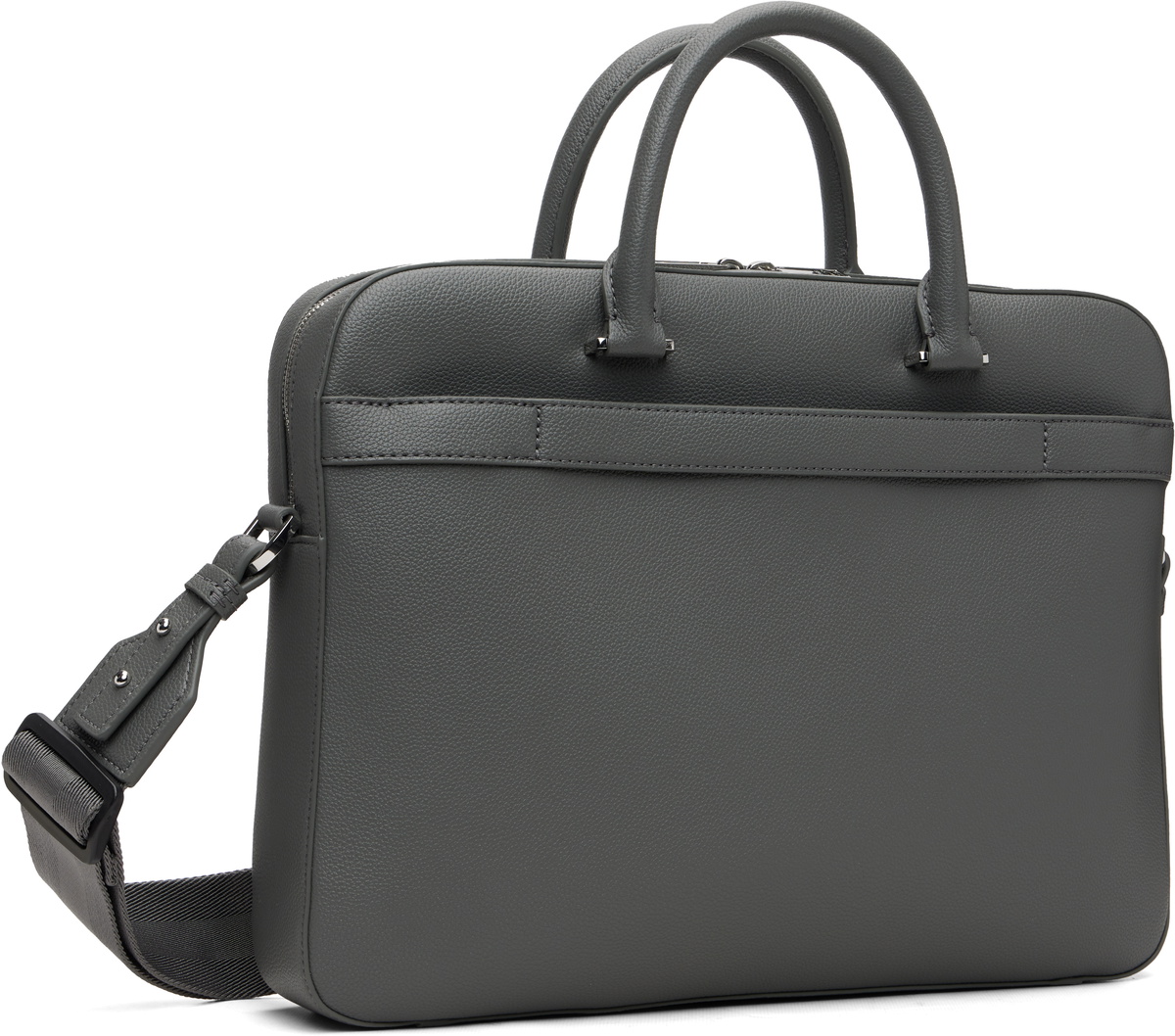 BOSS Gray Logo-Embossed Document Briefcase